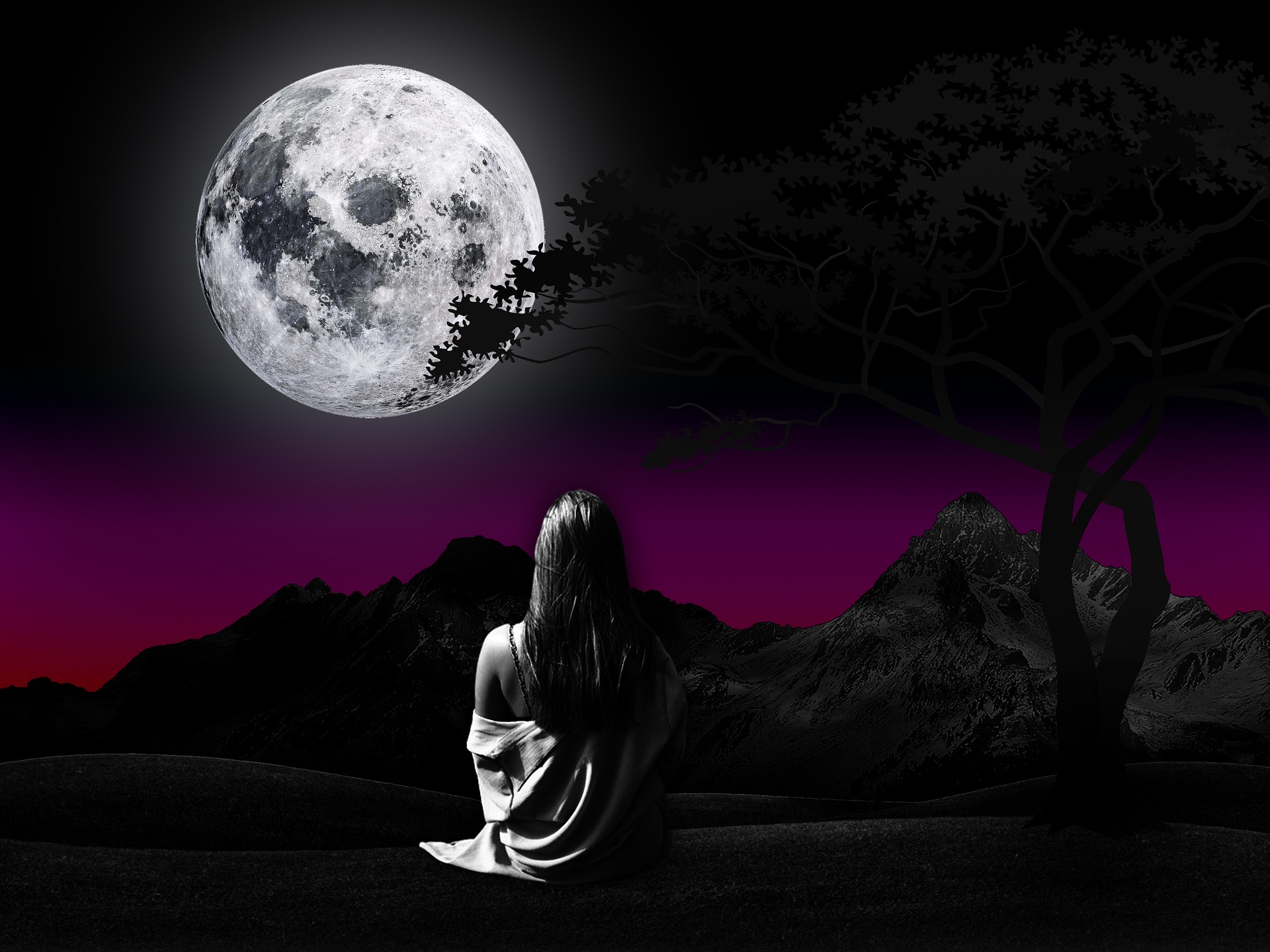 Есть одинокая луна. Луна одиночество. Полнолуние одиночество. Девушка-Луна. Ночь Луна одиночество.